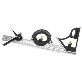 Stainless Steel Angle Ruler, Square Set Combination Square 0 180° Combination Square 0.01 Protractor Measure Tool