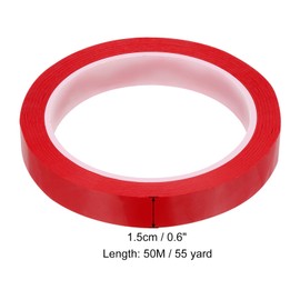 PATIKIL 55 Yards/50M Grip Finishing Tape, 0.6 Inch PU Racquet Finishing Tapes Racket Accessories Sticky Seal for Tennis Badminton, Red