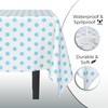 Exquisite Light Blue Polka Dot Tablecloth Plastic 6-Pack Disposable Rectangle
