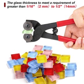 Glass Tile Nippers Heavy Duty, 7" Wheeled Glass Mosaic Tile Cutters Pliers Hand Tools, Ceramic Tile Nippers Mosaic Kits for Crafts, Glass Nippers with Soft Rubber-Coated Handle for Stained Glass