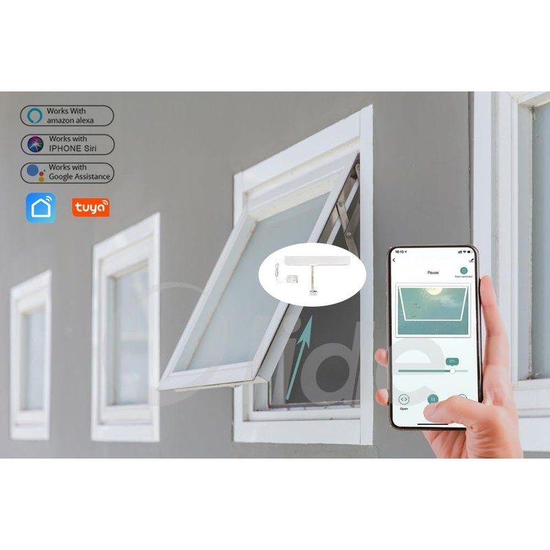 Olideauto Smart WiFi Automatic Window Opener,Opening/Closing Time Setting Available via