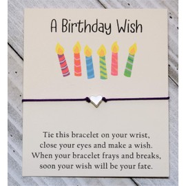 Birthday wish bracelet cord wish bracelet