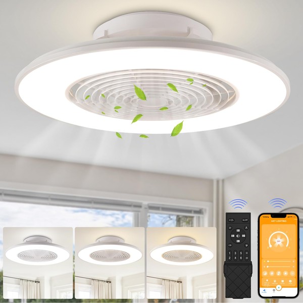 VTYXCTIGJ Ceiling Fans with Lights, 22inch Modern Bladeless Ceiling Fans