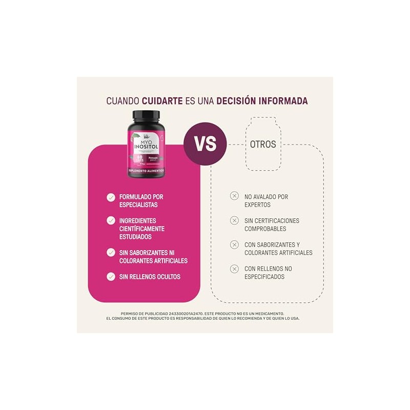 LIFE 360+ Inositol de 60 Cápsulas de 620 mg. |