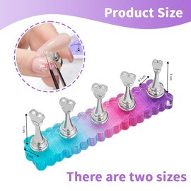 KOLZEMV Set of 2 Nail Stands, Practice Hand for Nail Design, Nail Stand for Press on Nails Display, Acrylic Nail Stand Practice Hand for Nail Design, Magnetic Nail Tip, Nail Practice Stand