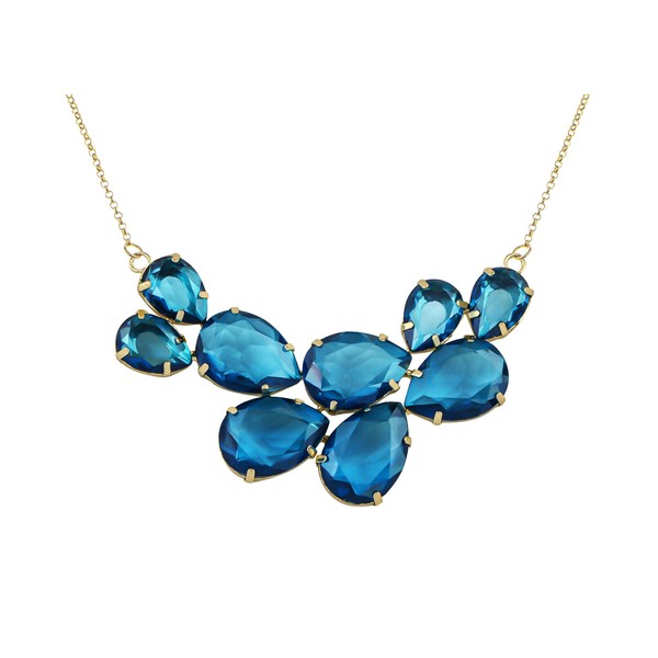 Alilang - Collar con dije de lágrima de vidrio en