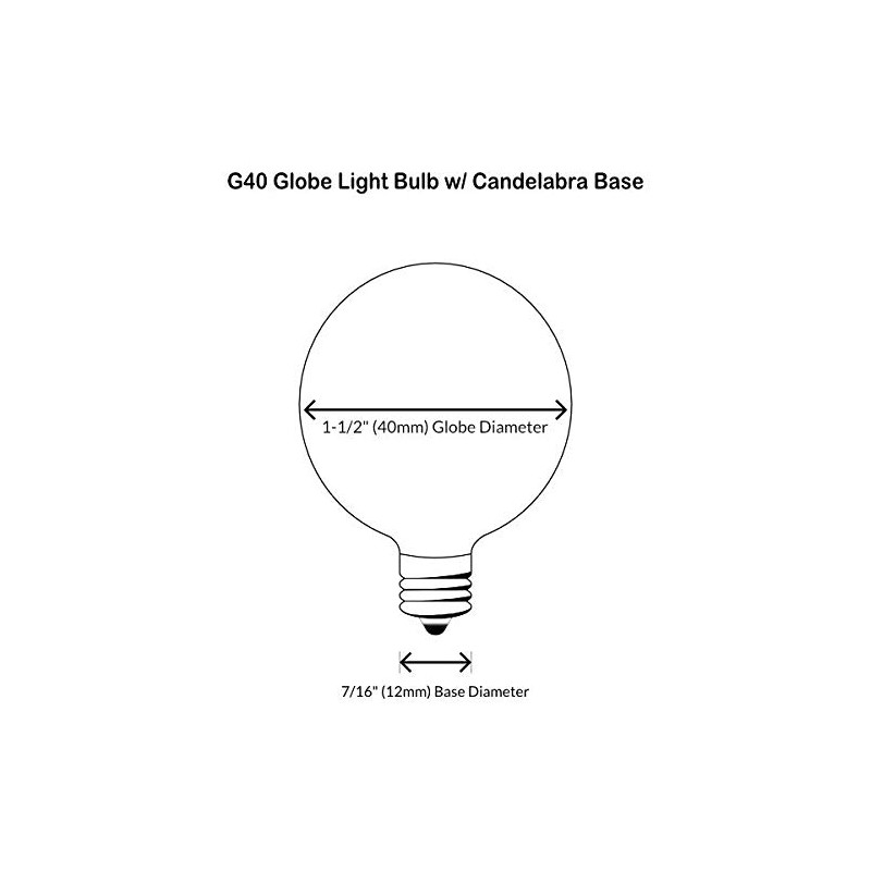 Sival G405E12CL G40 Candelabra Screw Base Clear 25 Pack Light