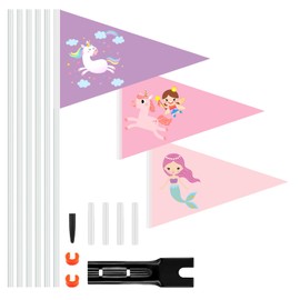 IWTBNOA Pack of 3 Bicycle Bunting for Children, Children's Bicycle Flag, Bicycle Bunting Children, Safety Flag with Mounting Bracket, Bicycle Bunting, Bicycle Pennant for Children's Bicycle Mountain