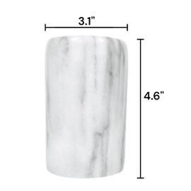Hapton House White Natural Marble Pen Holder - Pencil Holder - Makeup Brush Holder - Toothbrush Holder - Office and Bathroom Organizer - Home Décor