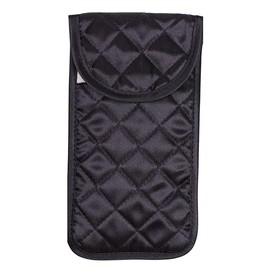 Quilted Satin Soft Eyeglass Case (Pouch), Black Without Front Bow
