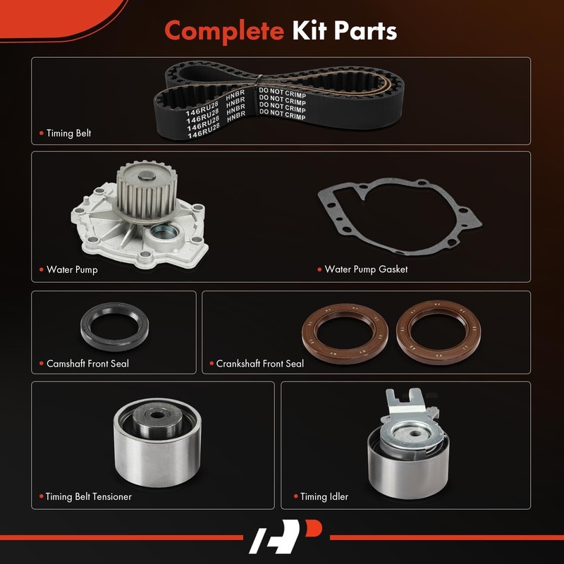 A-Premium Engine Timing Belt Kit with Water Pump Compatible with