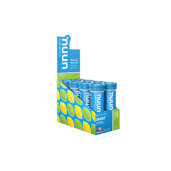 Nuun Active: Electrolyte-Rich Sports Drink Tablets, Lemon Lime, Box of 8 Tubes (80 servings), Sports Drink for Replenishment of Essential Electrolytes Lost Through Sweat