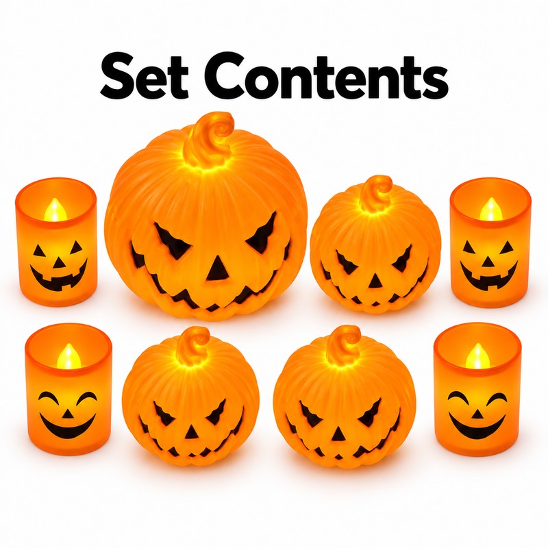 Halloween Pumpkin Skull Ghost Lantern – LED Candle Light Lamp