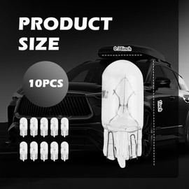 YGDMD 10PCS Halogen T10 192 W5W 168 Bulb,5W/12V T10 Halogen Light Bulbs for License Plate Light/Reading Lamps/Car Door Lights/Wide Lamps,Soft Lights Car Accessories W5W Bulb (White)