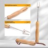 Tiardey 2Pcs BBQ Skewers Wooden, Handle Long Campfire Telescopic BBQ
