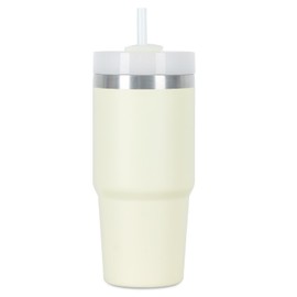 14 Oz Tumbler with Lid and Straw, 14 Oz Cup Keep Hot/Cold, Stainless Steel Vacuum Insulated Tumbler, Narrow Base for Easy Grip, BPA-Free, Cream