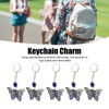 5Pcs Rhinestone Keychain Handcrafted Exquisite Beautiful Shiny Butterfly Shape Evil
