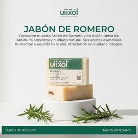 Uiixol Jabones Artesanales en Barra con Aromaterapia Kit de 5 Jabones con Aceite Esencial de Romero Jabón Corporal Vegano Natural para Cuerpo y Energía 100g c/u
