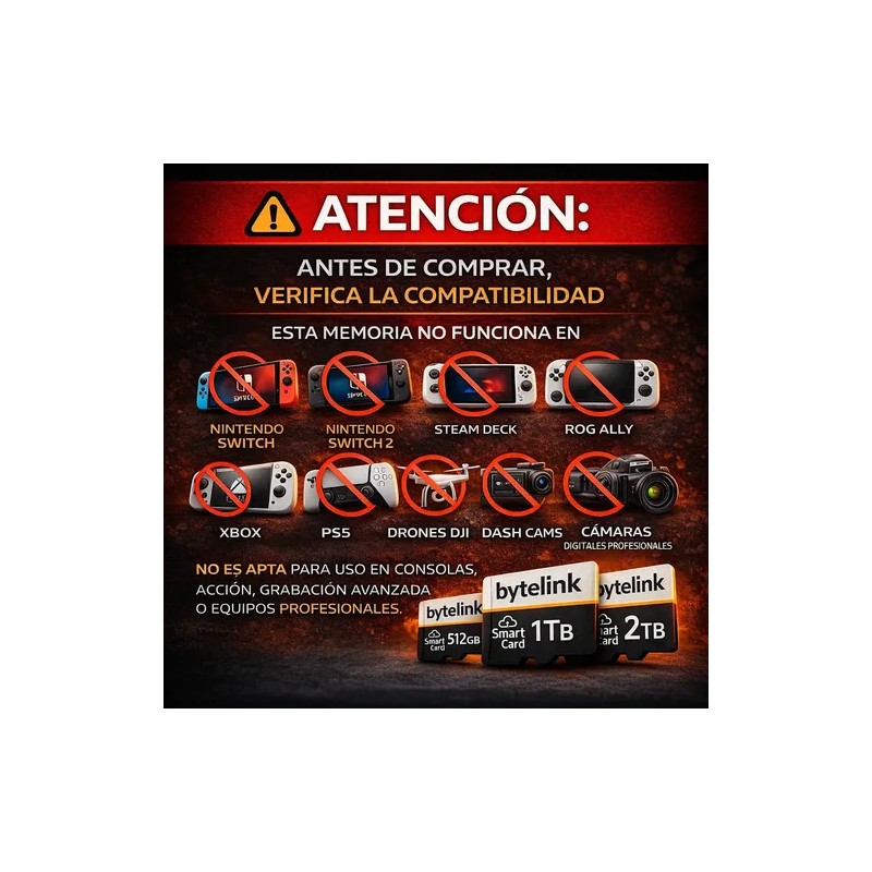 Microsd 1tb Bytelink Smart Card Mas Espacio Para Celular