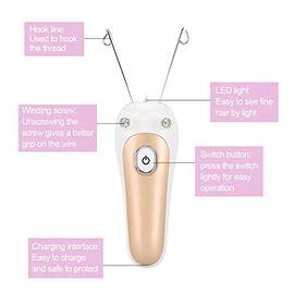 Depiladora facial eléctrica para mujer, afeitadora de cabello con hilo de algodón dispositivo de depilación facial y corporal herramienta de belleza p