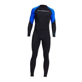 Premium Mens Back Zip Full Body Diving Wetsuit Water Sports and Surfing, blue, XL
