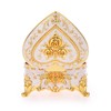 SUMTree Vintage Jewellery Boxes Lid Metal Milk White Golden Flower