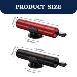 DALAETUS 2 Pcs Emergency Car Window Breaker with 2 Holders- 2-in-1 Window Breaker and Seat Belt Cutter for Car Safety, Car Safety Hammer, Red and Black