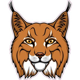 StickerTalk Bobcat Vinyl Sticker, 4 inches by 5 inches