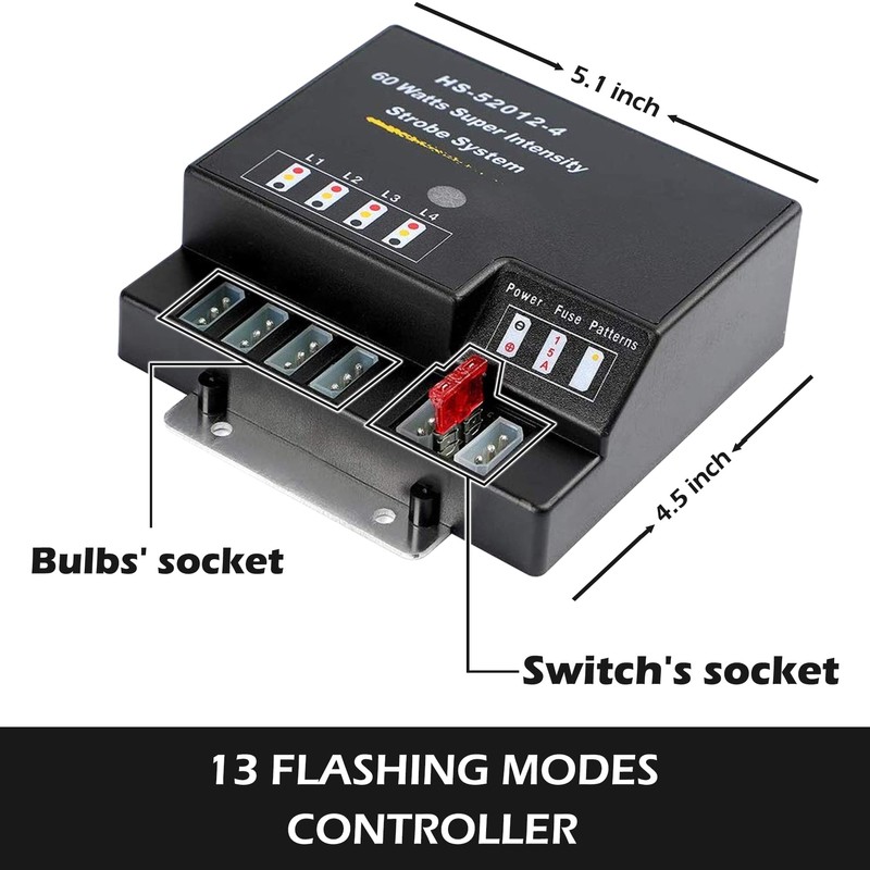 SMALLFATW Hideaway Strobe Lights Kit 4 HID Bulbs 13 Flashing