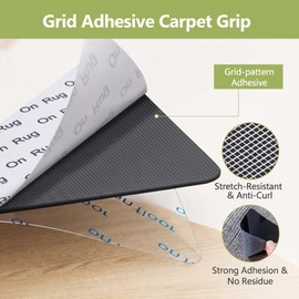 16Pcs Non Slip Rug Tape for Area Rugs, Strong Adhesive Carpet Gripper