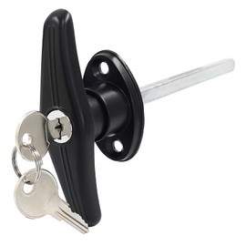 Bonsicoky Garage Door T-Handle Lock with 2 Keys, T-Handle Universal Replacement Lock for Garage Camper Door, Black