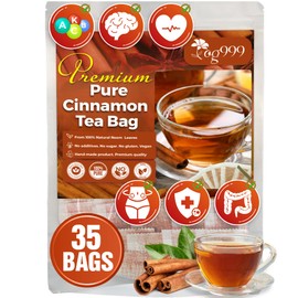 TOG999 Cinnamon Tea, 35 Tea Bags, Pure Ceylon Cinnamon, Natural & Vegan, Caffeine Free, Gluten Free, Herbal Tea