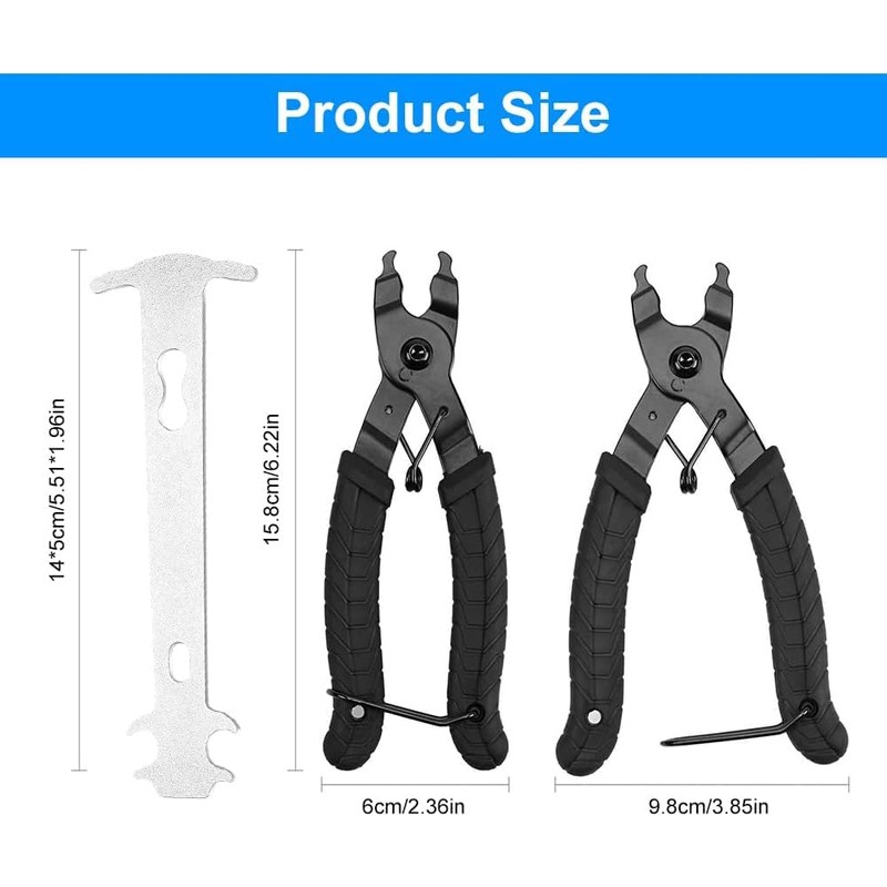 Chain link tool, bicycle chain gauge, chain pliers, bicycle link