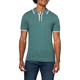 Lucky Brand Men's Short Sleeve Tipped Polo Sweater, Sea Pine