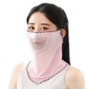 Trifong Women's Face Cover, Summer, Cooling Sensation, Mesh, UV Protection,