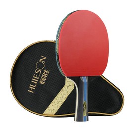 4 Star Table Tennis Racket Pimples-in Rubber Table Tennis Bat Ping Pong Paddle with Bag (Long Handle)