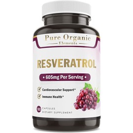 PURE ORGANIC RESVERATROL POTENTE INMUNOLOGICO 180 CAPSULAS BOOSTER INMUNOLOGICO USA
