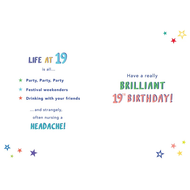 Piccadilly Greetings 19th Birthday Milestone Birthday Card Age 19,Approx. 7