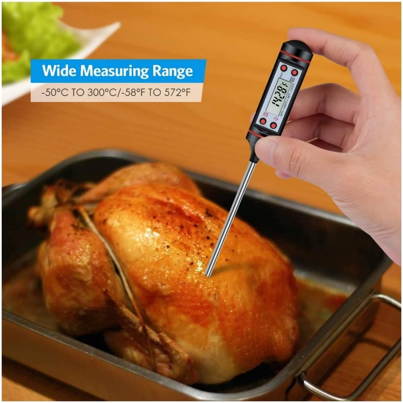 Kitchen Thermometer Meat Thermometer Ultra Slim Instant Read with Button
