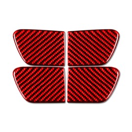 NVCNX Real Premium Carbon Fiber Compatible with Honda 9th Gen Accord 2013 2014 2015 2016 2017 Accessories Car Door Inner Bowl Cup Trim Cover Interior Trim Red - for Sedan