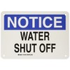 Brady 127356 Fire Safety Sign, Legend "Water Shut Off", 7"