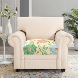 SearchI - Fundas de cojín elásticas para sofá y sillón, fundas de repuesto para sofá, fundas de asiento de muebles, fundas de sofá suaves con parte inferior elástica (flores pequeñas, coloridas)