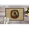Caroline's Treasures DAC2383JMAT Keeshond Christmas Flowers Doormat Front Door Mat