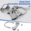 Glarks 2Pcs 304 Stainless Steel Exhaust U-Clamps 50MM (2in) Muffler