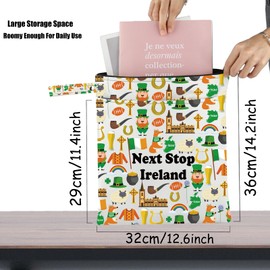 JXGZSO Ireland Trip Gift Next Stop Ireland Cosmetic Bag Ireland Travel Pouch Ireland Vacation Makeup Bag Traveler Gift, Next Stop Ireland Grocery Bag