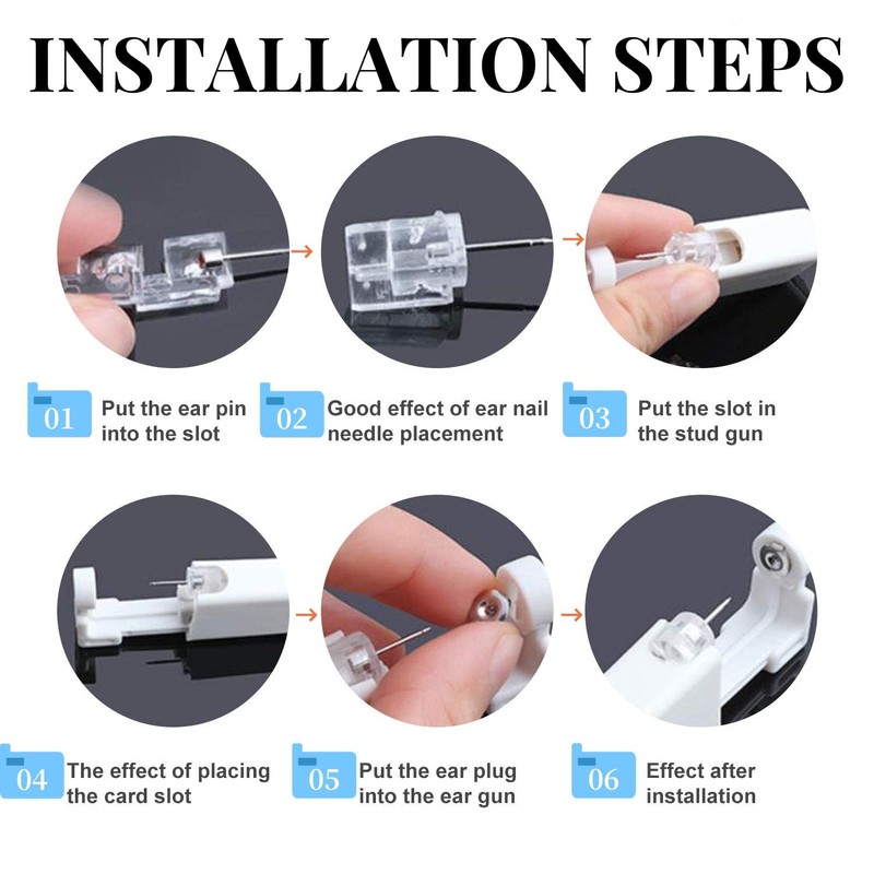4 Pcs Ear Piercing Kit - Self Disposable Ear Piercing