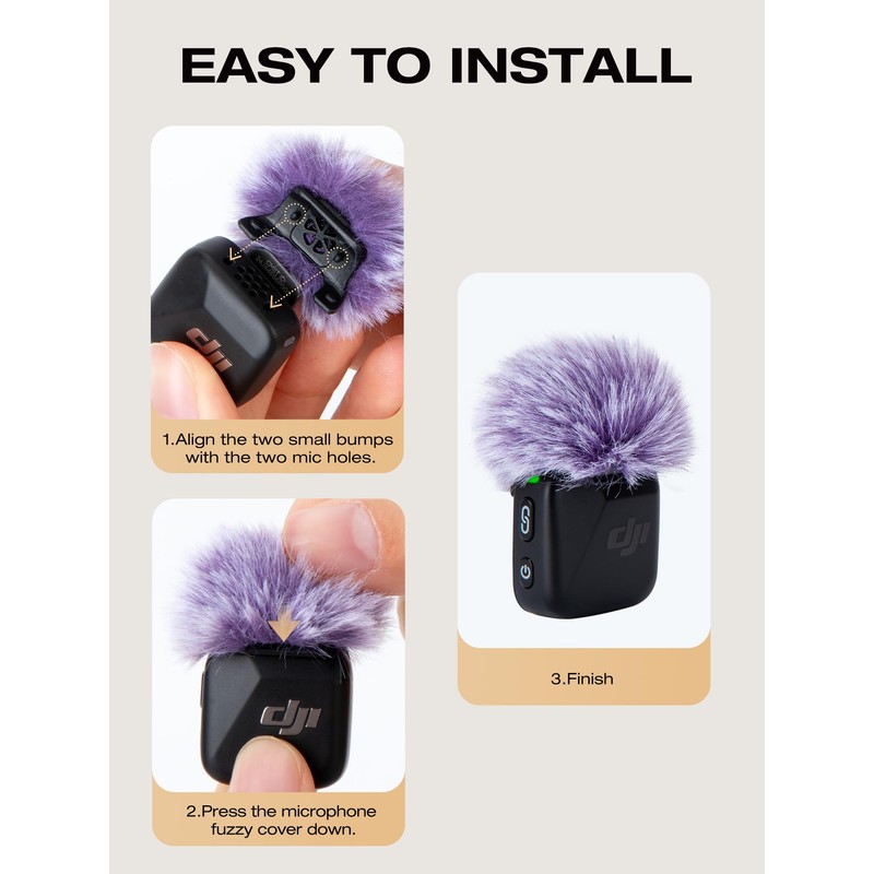 SUNMON Furry Mic Windscreen for DJI Mic Mini, Furry Mic