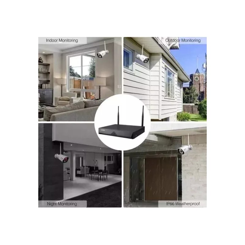 FLOUREON 3.0MP Wireless CCTV Home Security Camera System Auto Cascading