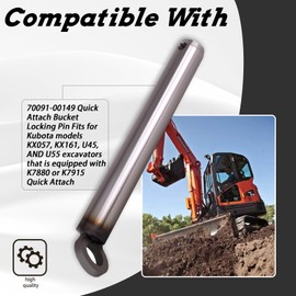 70091-00149 Quick Attach Bucket Locking Pin Fits for Kubota Excavators KX057 U55 U45 KX161 (K7880 & K7915 Quick Attach Locking Pin for Kubota Excavators)