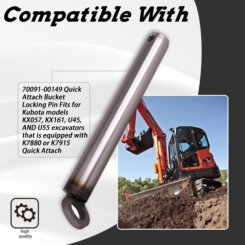 70091-00149 Quick Attach Bucket Locking Pin Fits for Kubota Excavators